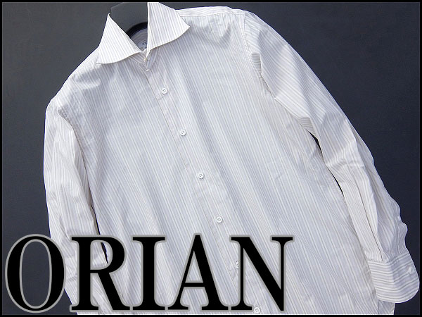美品 ORIANオリアン 伊製スリムフィットドレスシャツ38白★13080