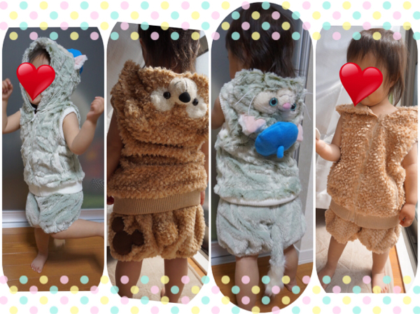 ダッフィー シェリーメイ ジェラトーニ風パーカーベスト着ぐるみ