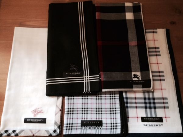 BURBERRY 大判 ハンカチ 5枚セット バーバリーハンカチ5枚セット 1