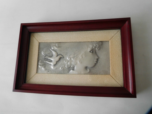 岡部 昭 彫金画 彫金画 岡部昭 工芸品 額縁 【公式通販】