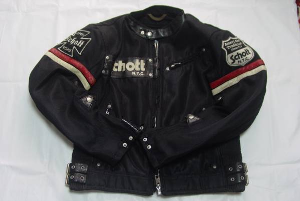 SCHOTT メッシュジャケット 黒 サイズ40 Used 自動車、オートバイ 
