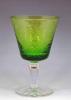 バカラ　繊細で鮮明な模様パントエッチング緑色グラス１点