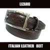 ★高級本革 イタリアンレザー リザード型押しメンズベルト★BR