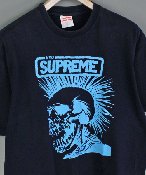 Supreme シュプリーム モヒカン スカル Tシャツ ネイビー