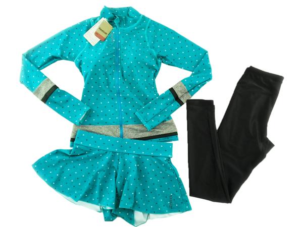 B190■Reebok水着UV対策完璧3点セット/９号M ターコイズ