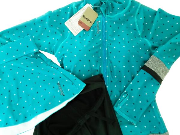 B190■Reebok水着UV対策完璧3点セット/９号M ターコイズ