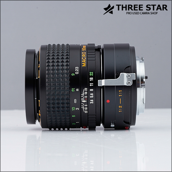 1円～ MD MACRO ROKKOR 1:3.5 50mm 中間リング付 美品でオススメ 完動