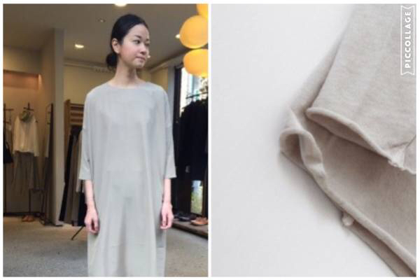 ◯ evam eva オーガニックロングワンピース コットン グレー ◯