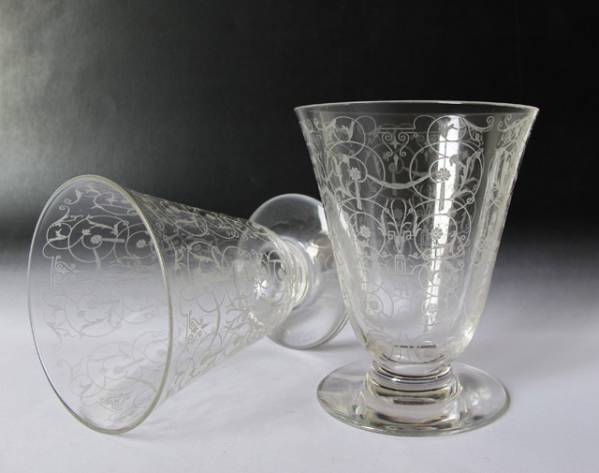 アンティークバカラ　ミケランジェロ グラス H8.0cm２客冷酒向き