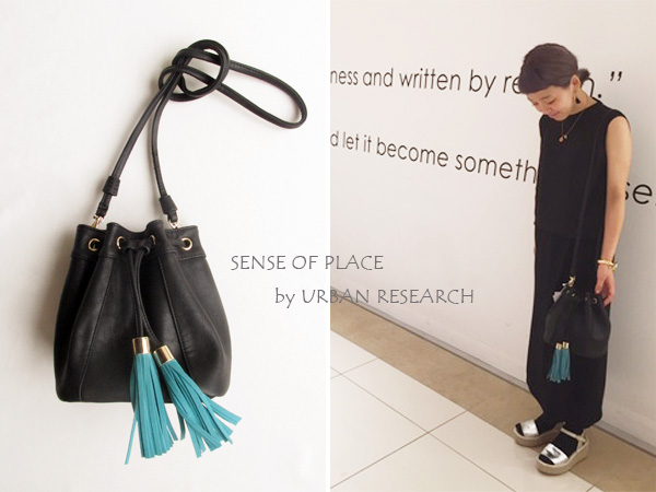 980*美品 アーバンリサーチSENSE OF PLACE 巾着ショルダーバッグ