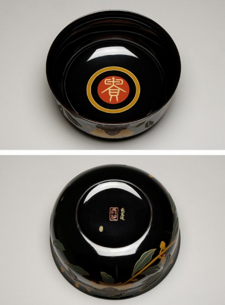 播州庵】平安象彦 長寛写 唐花砂金袋形 喰蘢 ◇塗