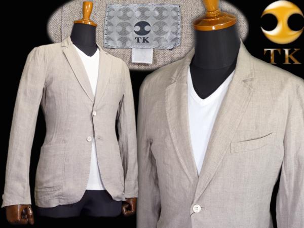 321●TK　タケオキクチ●麻・リネンテーラードジャケット　LL