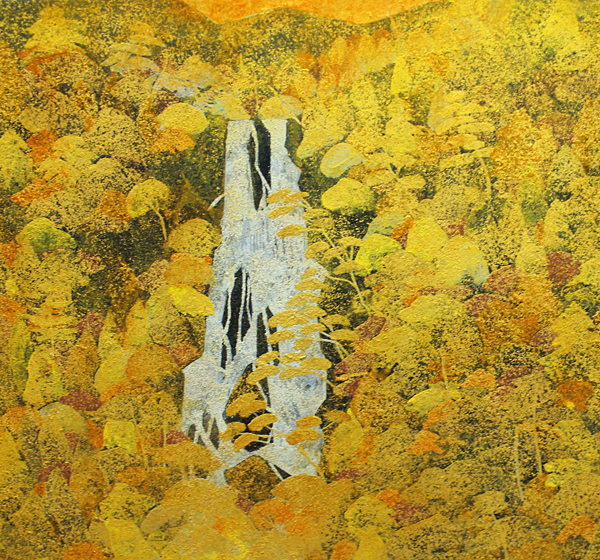 真作保証 小笠原元10号紅葉 細密最高傑作！山種美術館所蔵画家