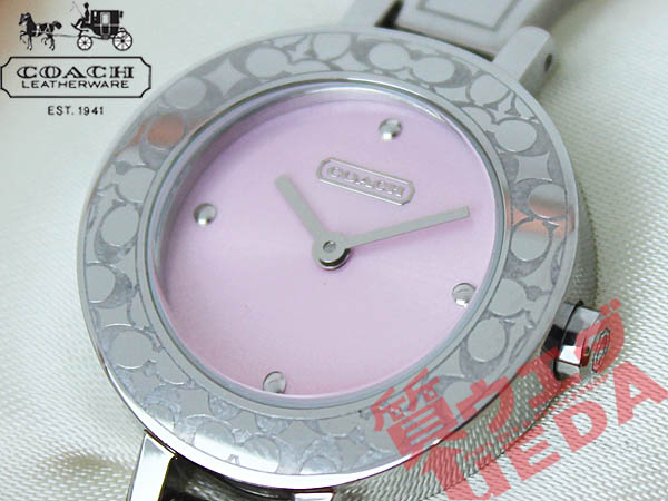 1円 コーチ シグネチャー ピンク SS レディース 腕時計 バングル