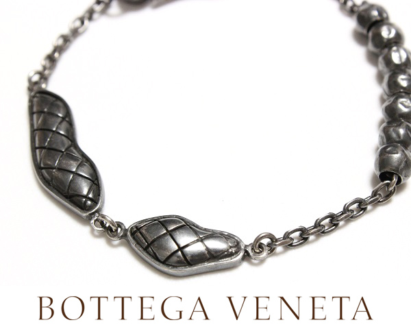 4ボッテガ ヴェネタBOTTEGA 新品本物 1円シルバーブレスレット M