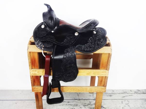 本革ウエスタン鞍 (新品) テキサスから 14インチ配信2日間)