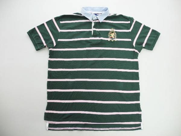 ■POLOラルフローレン襟切替 半袖鹿の子ポロシャツ(XL)ラガー