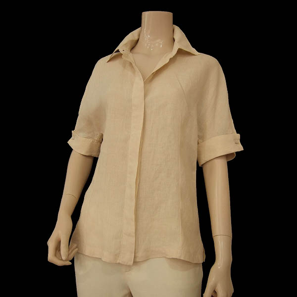  Q極 マックスマーラ 白タグ ベージュ系 麻リネン100% 清涼シャツブラウス 大きいサイズI42号 LLサイズ相当(その他)｜売買されたオークション情報、yahooの商品情報をアーカイブ公開 - オークフ トップス