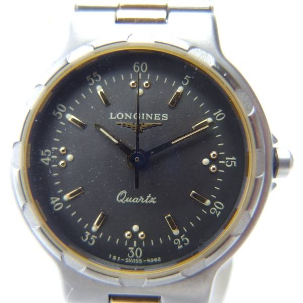 ロンジン レディース コンクエスト クオーツ腕時計 金属BT LL697