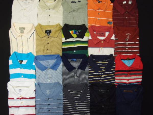 ◆古着卸US■ 半袖ポロシャツMIX20枚セット★ボーダー★特大2XL~