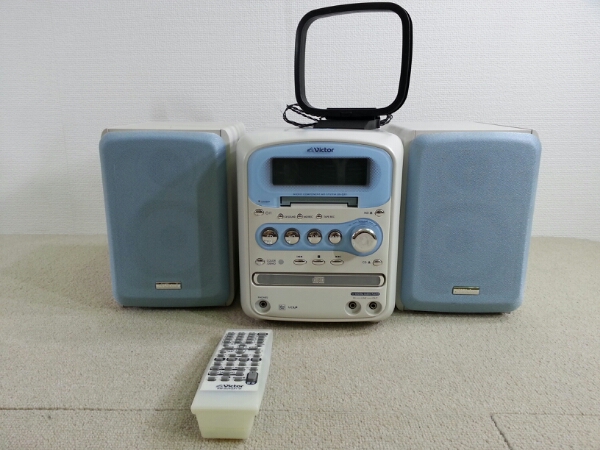 Victor CA-UXQX1-A MD/CDミニコンポスピーカー付 MDおまけ Victor□ビクター□MDコンポ CA-UXQX1-A 水色【9K3420】(MDコンポ