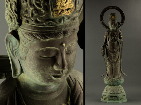琴》仏教美術 時代銅製特大観音立像 仏像 AJ994◎ 藝術学舎 | 藝術学舎