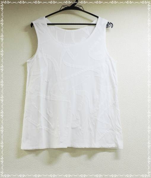 ヨーガンレール　ノースリーブカットソー　白　パッチワーク