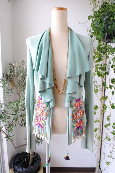 新定28万★GUERRIERO★最高峰山羊革宝飾傑作ITALY製ジャケット