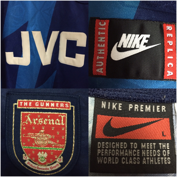 アーセナル アウェイ ユニフォーム NIKE - 95⁄96 95-96 Arsenal 95