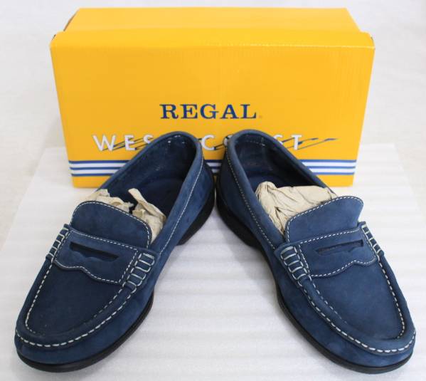 ★REGAL★リーガル WESTCOAST スエードローファー 24cm 紺 箱付
