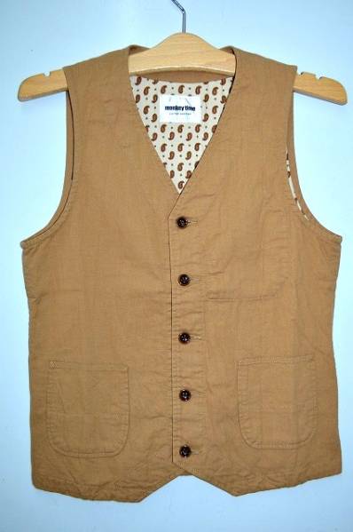 格安◇monkey time アローズ　裏地ペイズリージレベスト　S