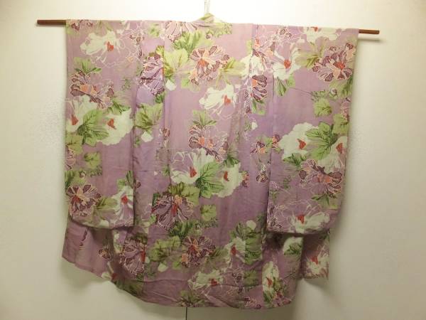 古布７５５　縮緬の子供着物　正絹