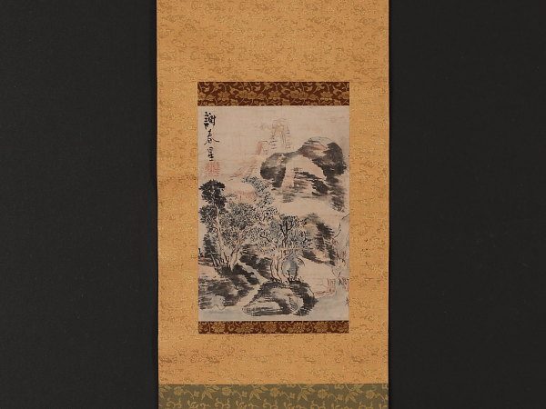 【伝来】a6779〈与謝蕪村〉山水図 俳人 画家 摂津の人