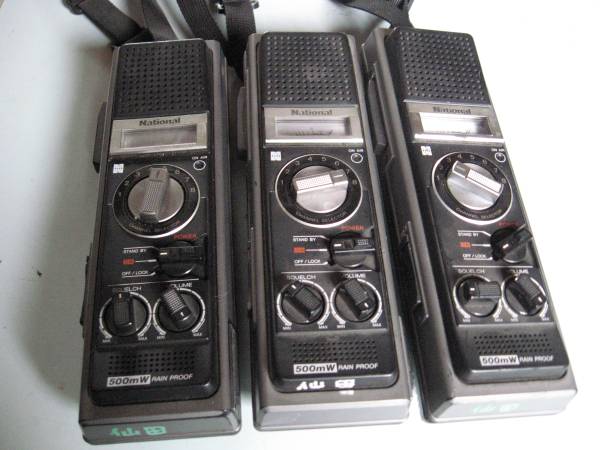 昭和レトロ　National 8-CHANNEL 500mW トランシーバ　3台 National トランシーバー 8チャンネル 500mw RJ-480 3台 National