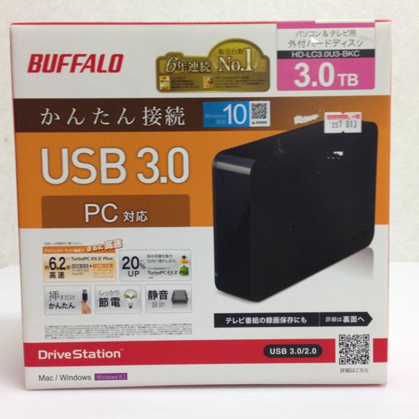 高槻【処分品】未開封 BUFFALO 外付HDD 3TB 257-013