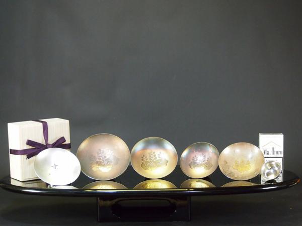 快空間】造幣局刻印純銀銀杯 合計597g 銀杯 純銀 刻印あり 御盃 純銀製