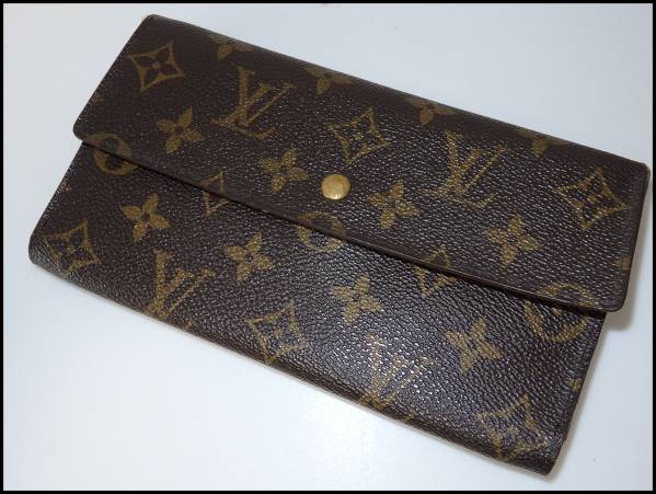 ＜本物 LV ルイ・ヴィトン 3つ折り財布 モノグラム＞c6.34.6