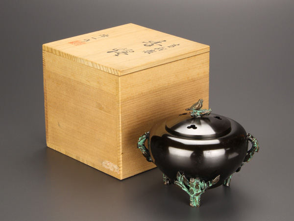 流】峰一作 銅製鳥摘香炉 IJ016 流峰一作銅製鳥摘香炉 【公式通販】