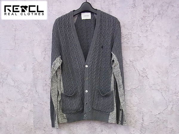 アンダーカバイズム 切り替 ケーブルニットカーディガン 灰/4