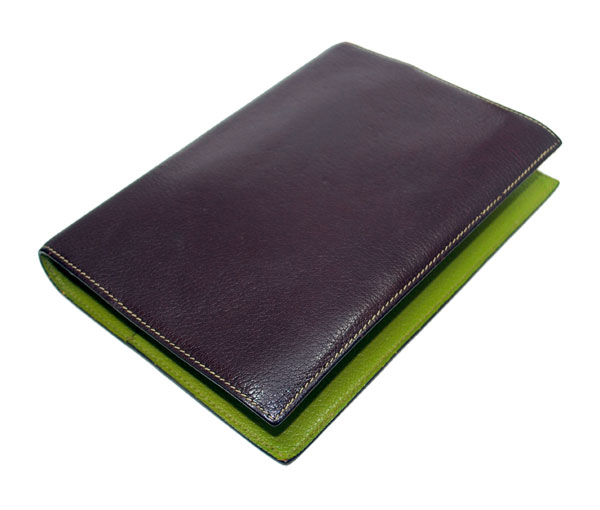 エルメス グローブトロッター 手帳カバー バイカラー シェーブル