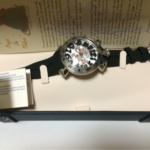 GAGA MIRANO48美品 クォーツ ダイバー クロノ シルバー