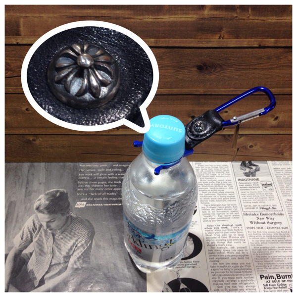 クロムハーツ風★シルバー925★レザー★ペットボトルホルダー★