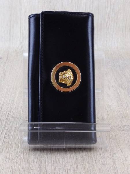 GIANNI VERSACE ブラック レザー キーケース GIANNI VERSACE◇キーケース/BLK/レザー ,GIANNIVERSACE◇キーケース