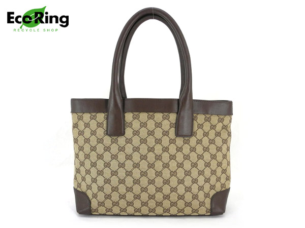 1円 グッチ GUCCI GG トートバッグ ベージュ×茶 CQ160