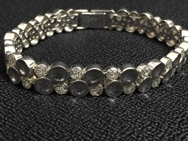 K18WG×ダイヤ0.95 ブレスレット 本物 ホワイトゴールド