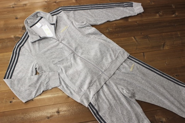 ★adidas NEO ベロアジャケット 上下セット 灰[SET2912-L]三