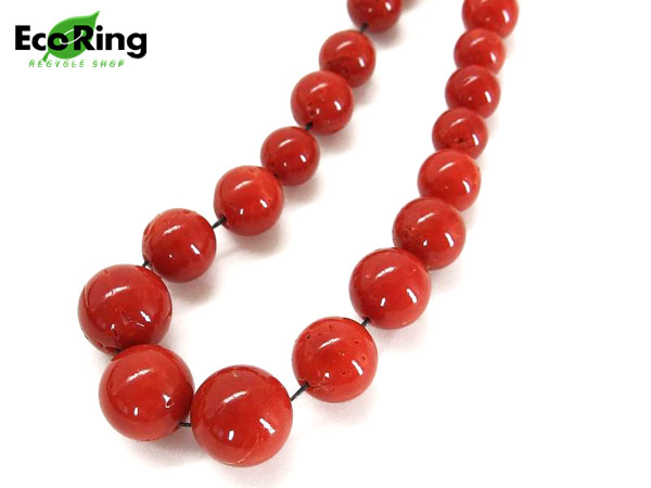 1円 珊瑚 サンゴ コーラル 珠 ネックレス アクセサリーBV773