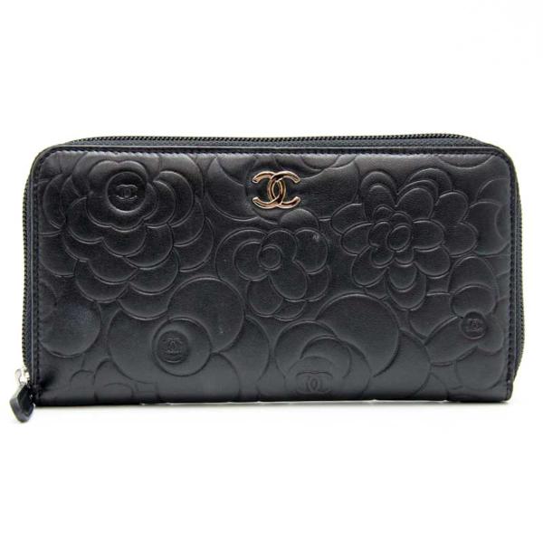 カメリア シャネル 長財布 ラウンドファスナー CHANEL ラウンド 