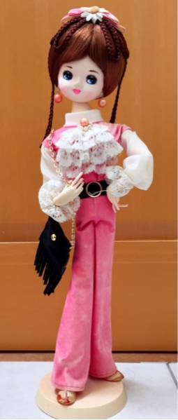 昭和レトロ さくら人形 ピンクファッション ポーズ人形 約54cm 昭和