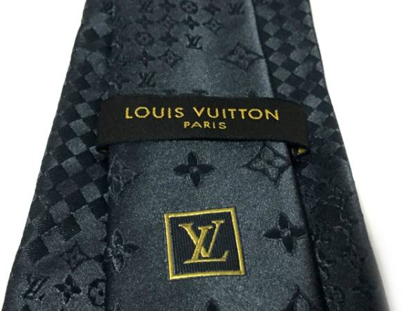 極美品】ルイヴィトン LV モノグラム ネクタイ グレー
